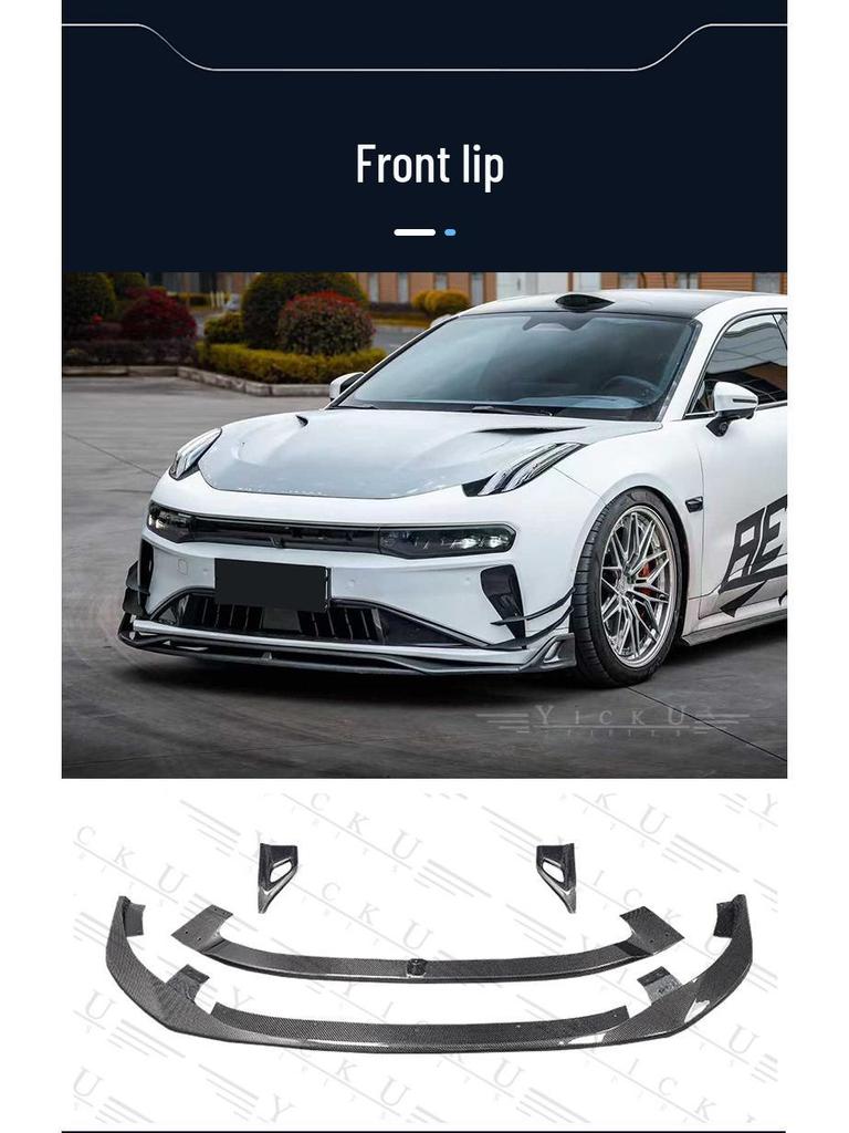 Zeekr 001 Body Kit: Carbon Fiber Front Lip, Side Skirts, Rear Diffuser, Spoiler, Roof Spoiler.