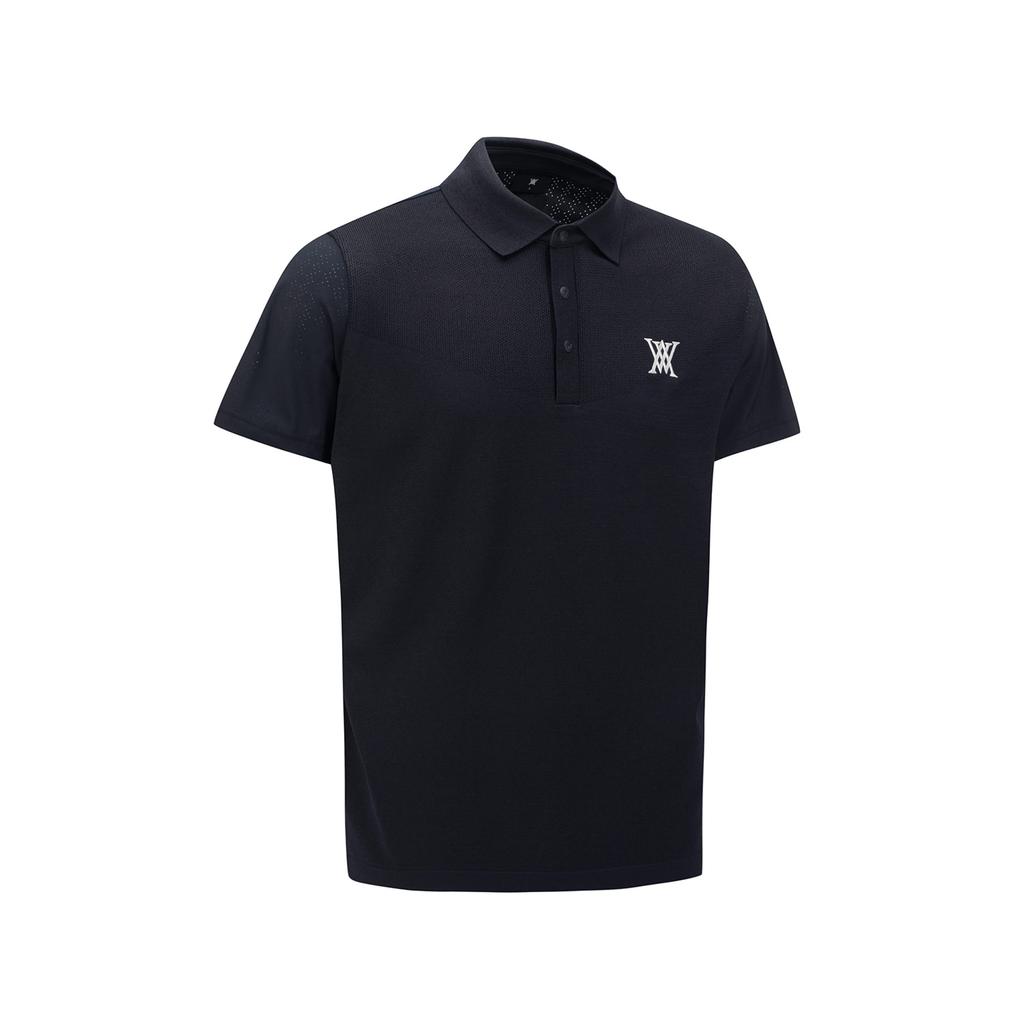 ANEW GOLF Men Hybrid Air Hole Short Sleeve Sweater_Da