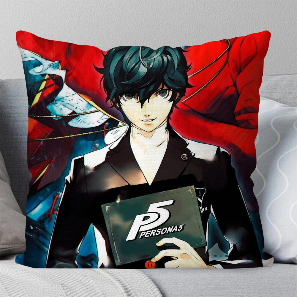 P-Persona 5 Role Playing Game Pillow Case Square Pillow Bedroom Sofa Leisure Comfortcushioncar Living Room Home Decoration 40X40