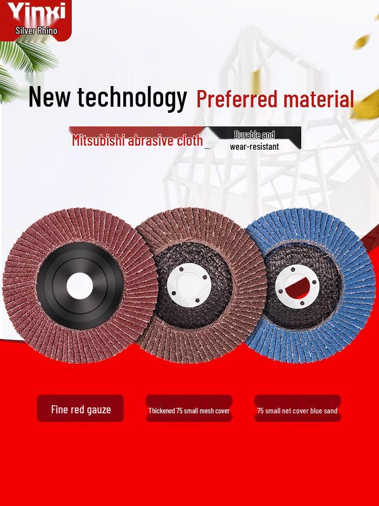 Silver Rhino Thickened Flap Disc: Stainless Steel & Metal Angle Grinder Polishing Wheel with Calcined Abrasive Cloth.