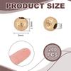 200Pcs Textured Brass Beads, Long-Lasting Plated, Round, Nickel Free, Real 18K Gold Plated, 3x2.5mm, Hole: 1mm
