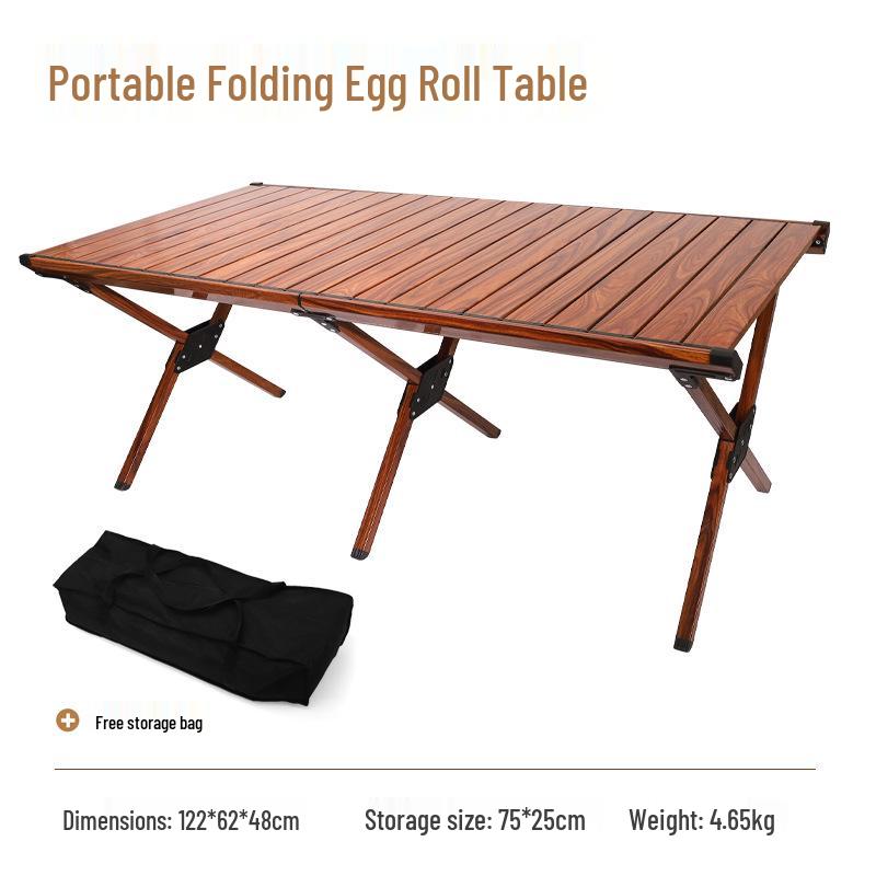 Portable Aluminum Egg Roll Table: Lightweight Folding Picnic & BBQ Camping Table