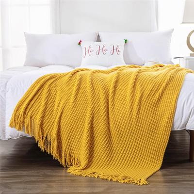 Nordic Tassel Blankets for Sofa Knitted Throw Blanket Bed End Cover Office Air Condition Room Watching TV Blankets
