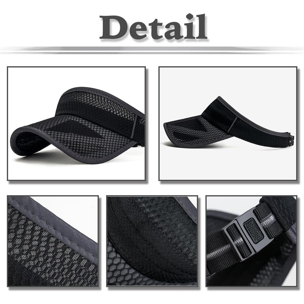 Plain Visor Mesh Cap Hat for Outdoor Fishing Golf Women Men CA791 [White Fang] (Blue)