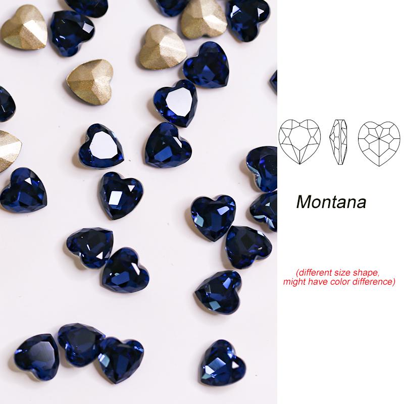 Paso Sico Heart Shaped Point Back Rhinestones Pink MO Loose Crystal Beads Garment Shoes Diy Nail Art Accessories