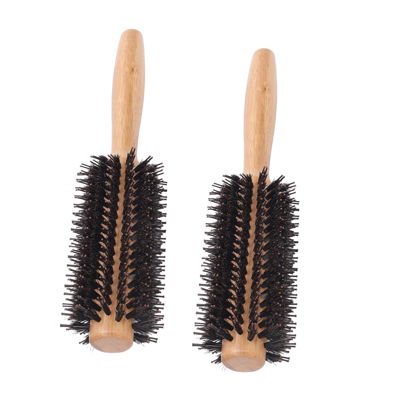 

2 Pcs Round Brush for Blow Drying Bamboo Handle Detangling Curling Brush Portable Barrel Brush for
