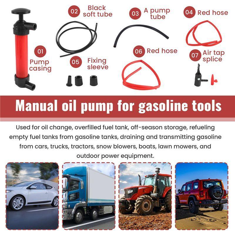 Durable-Multi-Purpose Siphon Transfer Pump Kit, With Dipstick Tube Fluid Fuel Extractor Suction Tool For Oil, , Water,