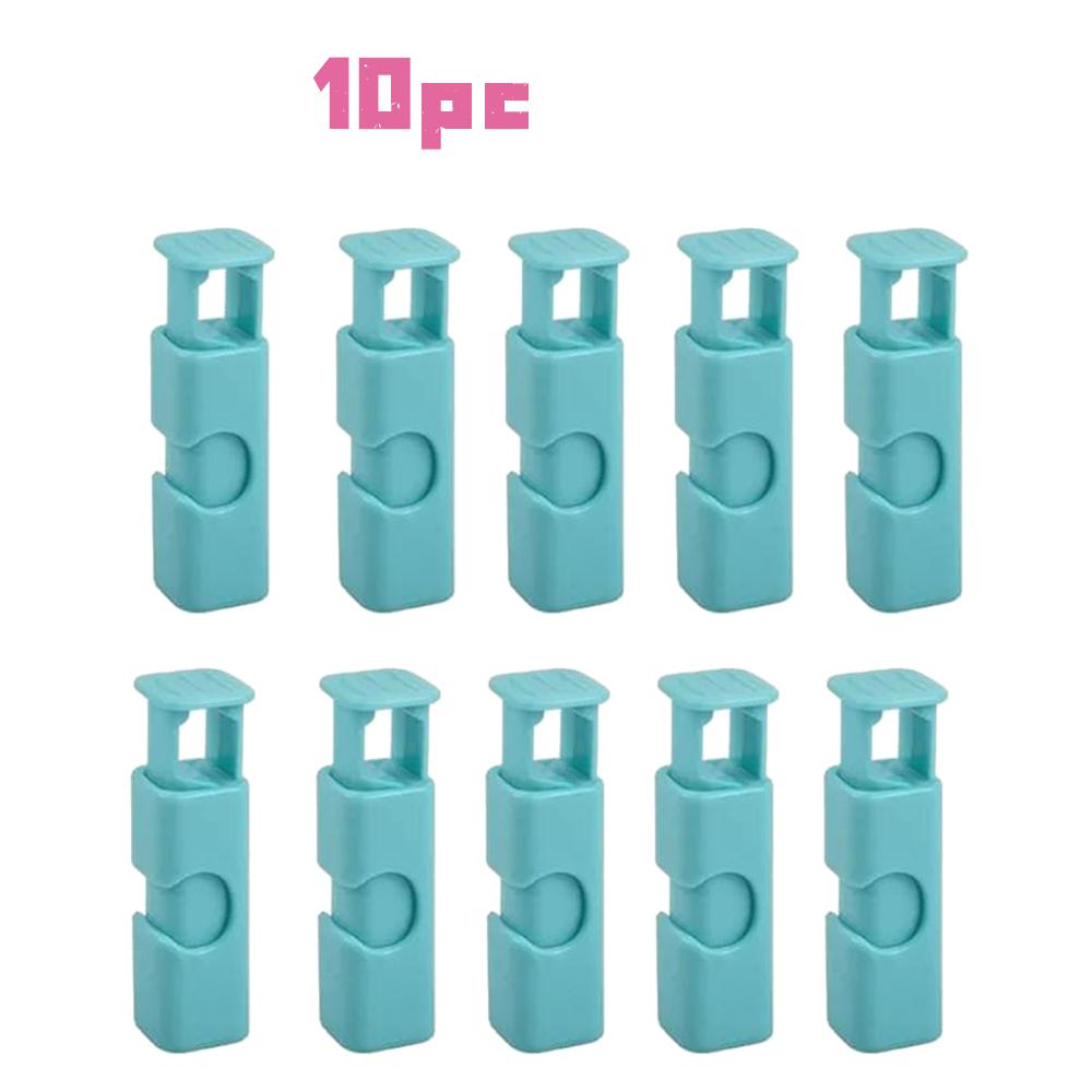 

10PCS Food Sealing Bag Clip Reusable Fresh Food Storage Tools Plastic Sealer Clamp Snack Bread Seal Bag Home Kitchen Storage Clips 10PCS синий