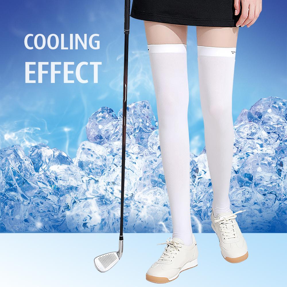 1 Paire de Manches de Jambe Femme Chaussettes de Jambe Glacées Protection Solaire Bas de Golf Rafraîchissants