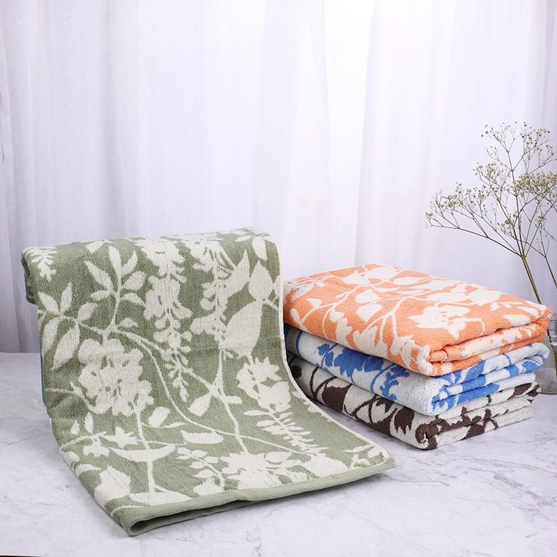 

Cotton Jacquard Bath Towel Beach Household Water-absorbent Color-resistant Thickened Enlarged 75x150cm зелёный