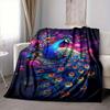 1pc Peacock Feather Blanket Lightweight Blanket Throw Blanket For Sofa, Bed, Travel, Camping, Livingroom, Office Yy251010093