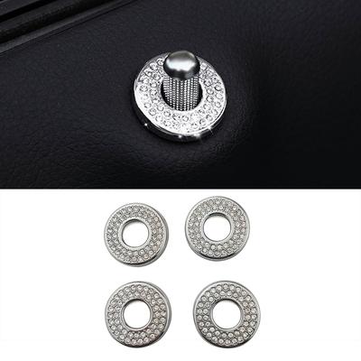 For Mercedes Benz C Class W205 2015-2018 Door Bolt Lock Pin Switch Trim Button Refit Modify Artificial Crystal Diamond Decal