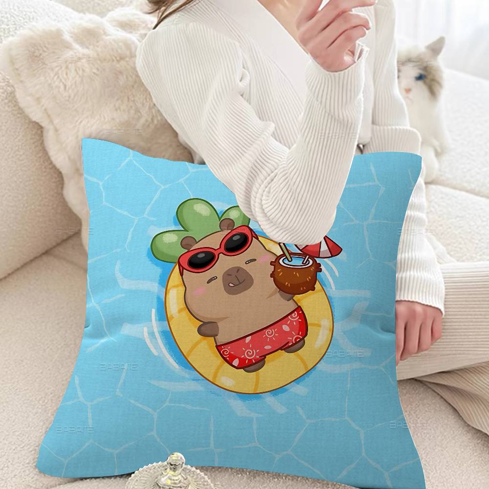 Cute Capybara Cushion Cover Pillowcase Upholstery Sofa Throw Pillow Home Decor Pillowcas