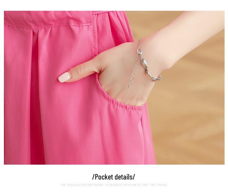 2025 Sommer Rosa Französisches Langes Kleid für Kinder - High-End, Kalter Stil mit Gemäßigter Taille und Puffärmeln