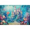 Underwater World Backdrop Summer Mermaid Ocean Castle Kid Birthday Party Cake Smash Decor Banner Photography Background