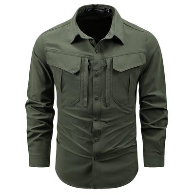 Nouvelle Chemise de Travail Rétro Homme Manches Longues Printemps Style Hong Kong Ample Décontracté Chemise Décontractée Extérieur