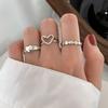 Beautiful Silver 925 Vintage Heart Open Ring For Women Adjustable Stylish Jewelry Finger