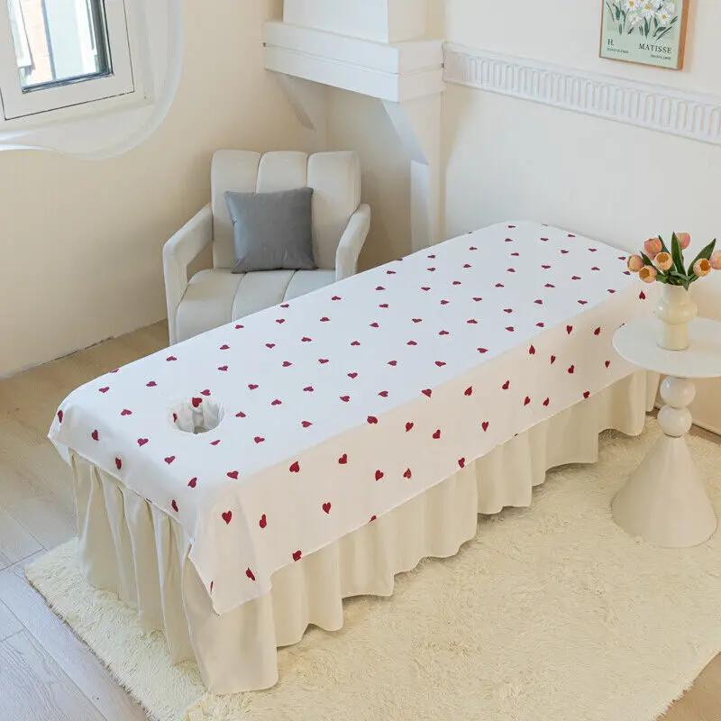 

Fashion Printed Beauty Salon Bed Sheets Spa Massage Bed Cover Bedclothes with Holes Massage SPA Therapy Cover Universal 77x190cm