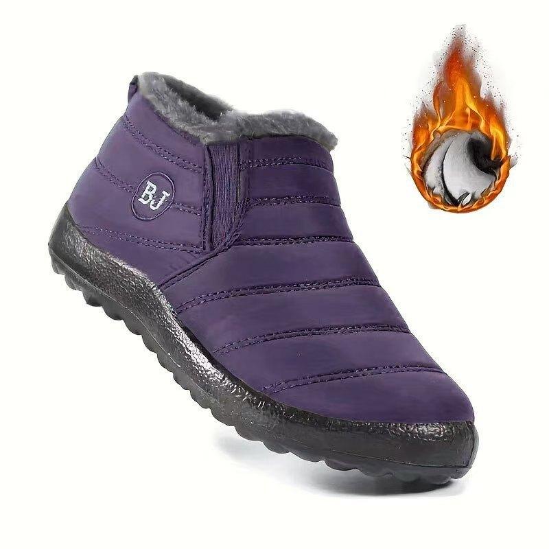 Large Size Cotton Shoes for Women In Winter Plus Velvet Thickened Women's Snow Boots for Men and Women Same Low-top Warm Cotton Boots