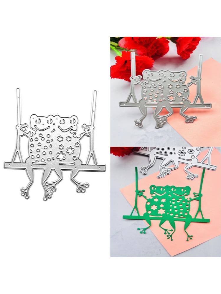 Seesaw Frog Metal Cutting Dies Scrapbooking Stencil Die Cuts Card Embossing DIY Photo Album Template Mold Decoration