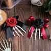 1pc Gothic Rose Skeleton Hair Clip Secure Side Clip Design Plastic Construction For Halloween Party Accessories