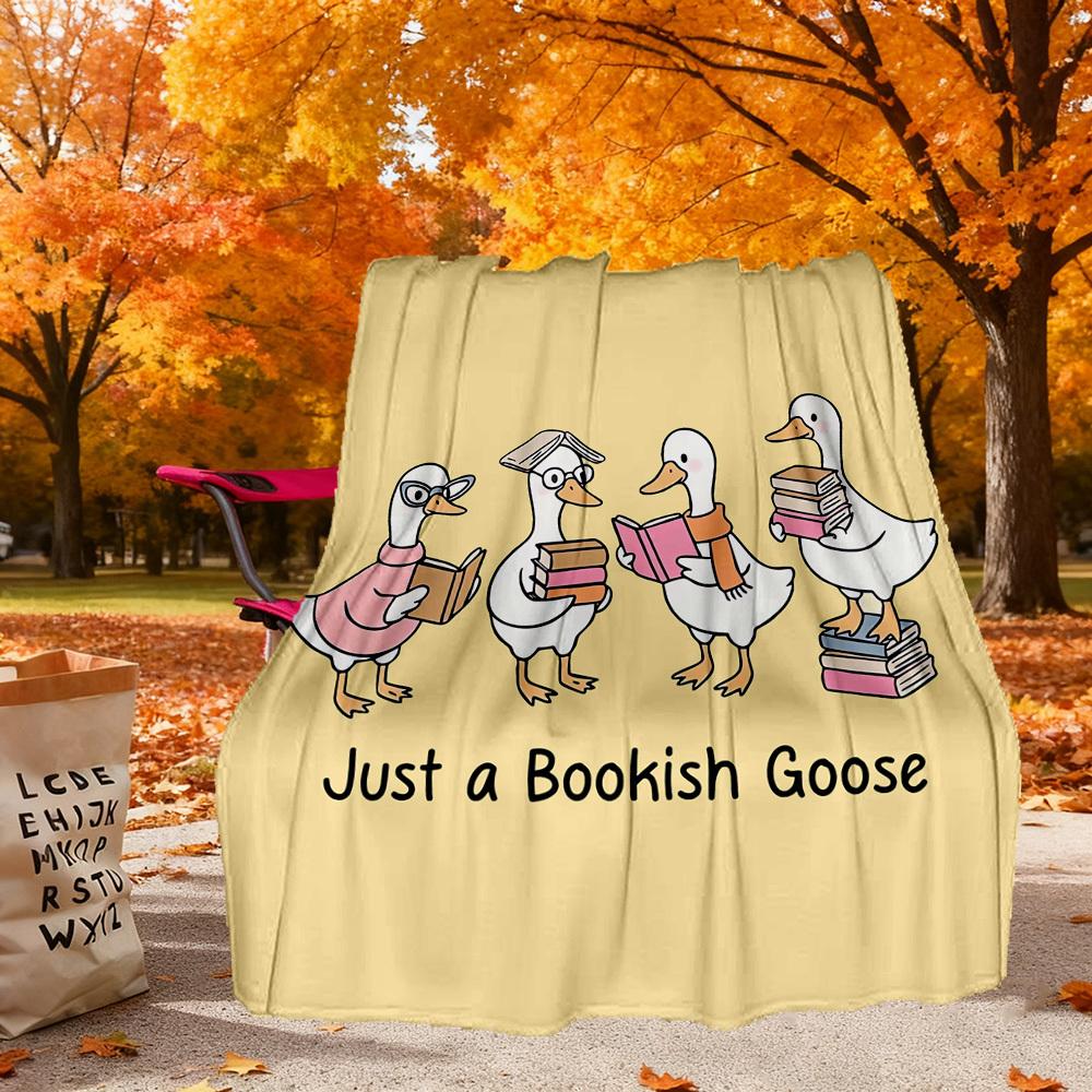 Bookish Goose Outdoor Flannel Blankets, Outdoor travel, Home Blankets, Fan Gifts,Suitable for All Seasons, Christmas Gifts. R1127035