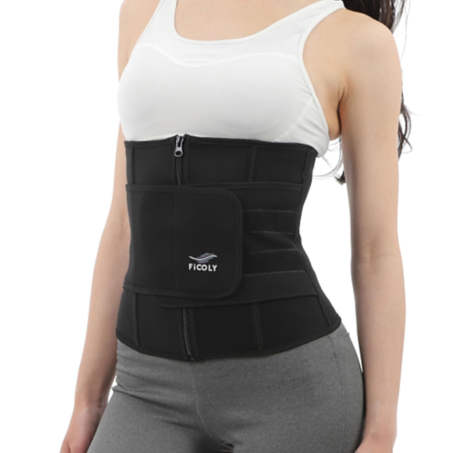 Waist Waist Slimming Abdominal Plus Sizes [FiCOLY] Women s Shape-Up Belt, Cincher, Corset, Support, Sweat-Inducing, Tightening, FSWW-2 (2XL) чёрный