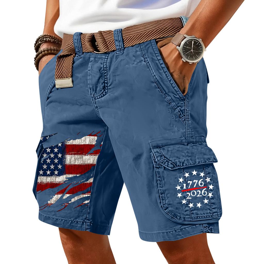 Pantaloncini Cargo Casual Stampati da Uomo per l'Estate con Tasche Multiple