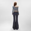 American retro low-rise Spice Girl flared pants slim and thin versatile micro-elastic tooling jeans women's autumn and winter