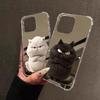 Funny Cool Cat Mirror Phone Case For iPhone 11 12 13 14 15 16 Pro Max XS X XR 7 8 Plus SE Make Up Mirror Shockproof Soft Cover