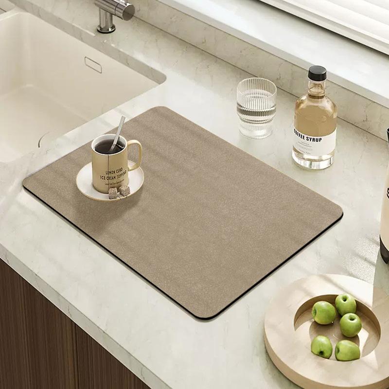 Kitchen Absorbing Mat Countertop Protective Mat Diatom Mud Absorbing Fast-dry Mat Heat Insulate Mat Non-slip Mat Washing Dishes Drain Mat 30*40CM
