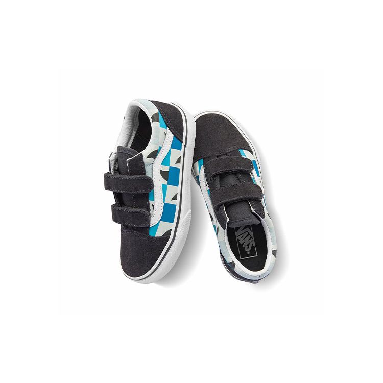 Vans Old Skool Checkerboard Casual Low Top Kids Skate Shoes Kids sneaker Black Blue White VN0A4BUVAC3
