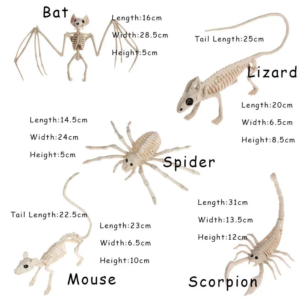 Gift Party Ornament Prank Props Horror Bones Model Scorpion Spider Mouse Bat Lizard Halloween Animal Skeleton