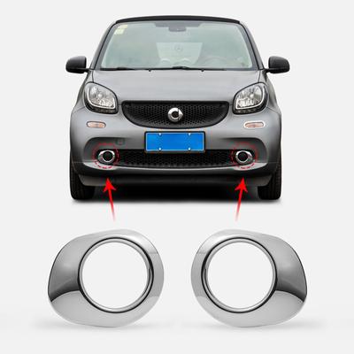 2 Piezas Malla Delantera de Coche Marco de Faros Antiniebla Pantalla Decorativa Cubierta de Embellecedor Carcasa Para Nuevo Smart 453 fortwo Coche