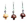 Adorable Mushroom Phone Pendant Keychain - Wood Carving Ornament & Handicraft Gift
