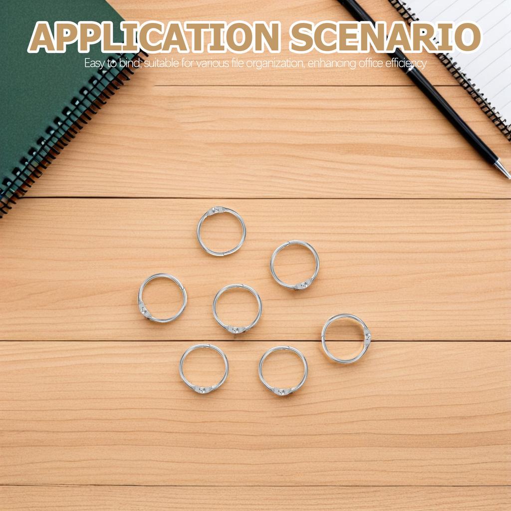 100Pcs Iron Book Binder Rings Openable Loose Leaf Rings for Office School Document Binding Photo Album Flashcards