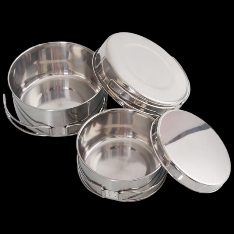 Stainless Steel 304 Camping Cookware Set with Folding Handle Standard