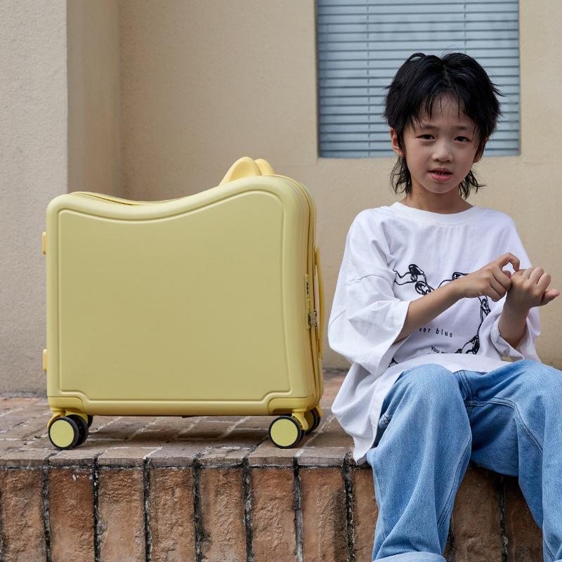 Valigia da cabina cavalcabile per bambini da 20 pollici: Trolley da Viaggio in Pelle per Ragazzi e Ragazze