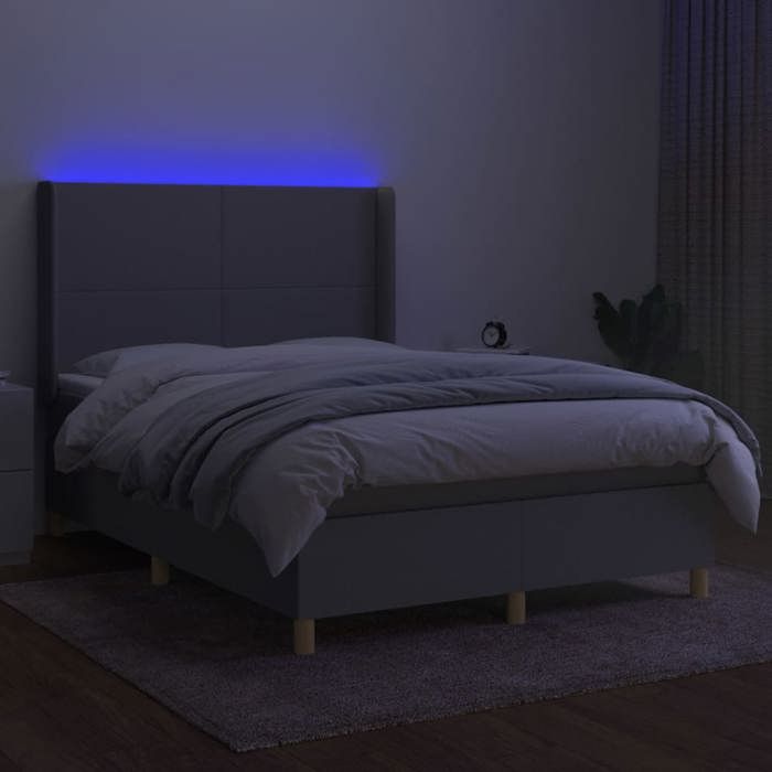 VidaXL Bed Slatted Base with Mattress and LEDs, Upholstered Bed, Double Bed, Adult Bed for Interior Bedroom, 3138717
