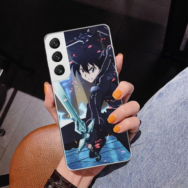 Sword Art Online Anime Phone Case For Samsung Galaxy S24 S25 Edge S26 Ultra S23 S22 S21 Plus S20 FE + Personalized Print Cover G
