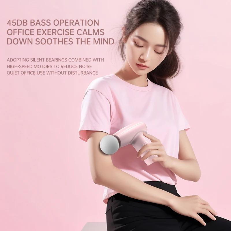 Mini Fascial Massage Gun Vibration Massage Machine Muscle Relaxation Neck and Back Compression Massager Portable Fitness