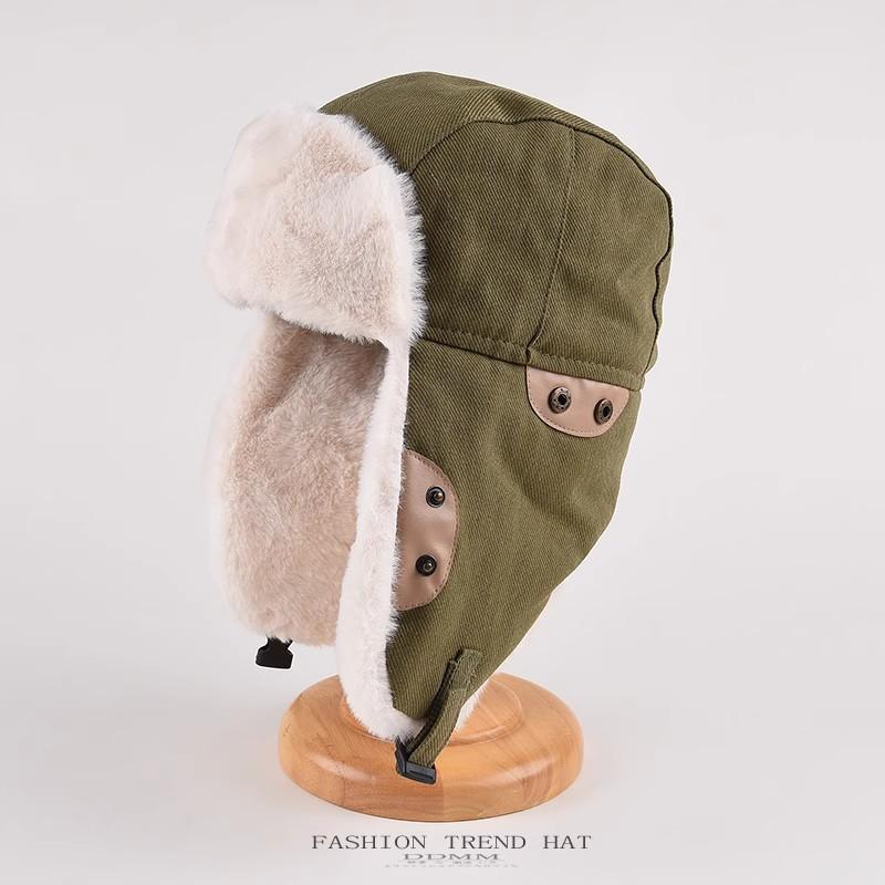 Chapeau Thunderbolt pour homme et femme, chapeau d'hiver épais et chaud pour protection des oreilles, en coton, en peluche, pour cyclisme, locomotive, ski