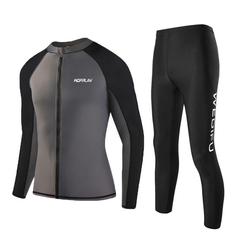 Men's Quick-Dry UV-Protection Diving & Surfing Suit - Slim Fit Long-Sleeve, Zip-Up Jellyfish-Proof Set