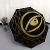 Elegant Gold & Black Eye Pattern Coaster Set of 4Umbrella, Portable 3-Fold Umbrella for Men & Women,Christmas Gift ES113