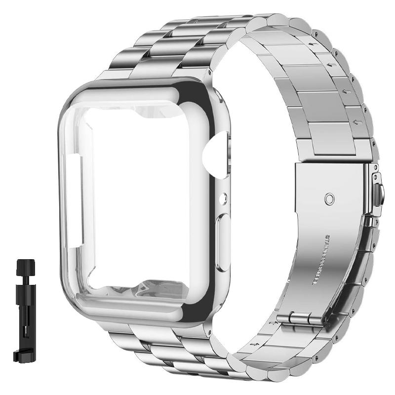 Case+Strap iWatch Band Ultra2 49mm Stainless Steel Metal Strap For Apple Watch 9 41 45MM 44mm 40mm SE Series 8 7 6 5 4 Cover