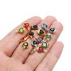 10pcs/lot Stainless Steel Crystal Love Heart Double Ring Pendants for DIY Bracelet Necklace Beads Jewelry Making Accessories