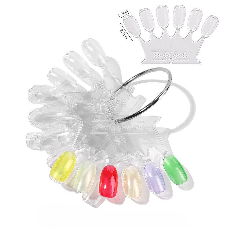 

Цветовая карта для дизайна ногтей Прозрачная натуральная цветовая пластина Практика ногтей, накладные ногти, демонстрационные ногти Форма для ногтей Корона Цветовая карта