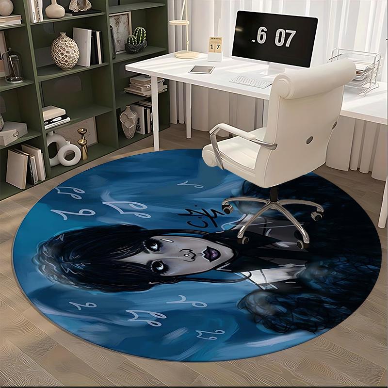 The Addams Family Chair Mat Round Rug Office Carpet, Non Slip, Suitable for Living Rooms, Bedrooms,Decor1205732a