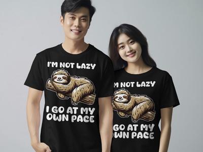Lazy Animal Themed T-Shirt Tired Design Animal Lovers Funny Gift Unisex Tee Logo