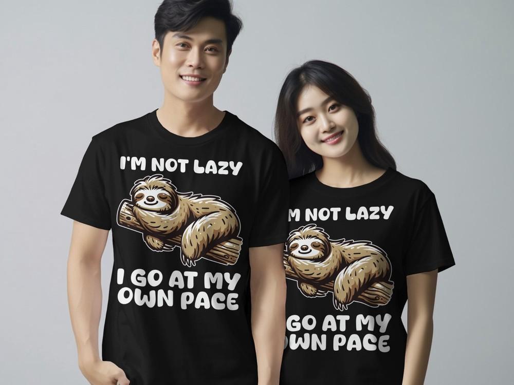 Lazy Animal Themed T-Shirt Tired Design Animal Lovers Funny Gift Unisex Tee Logo